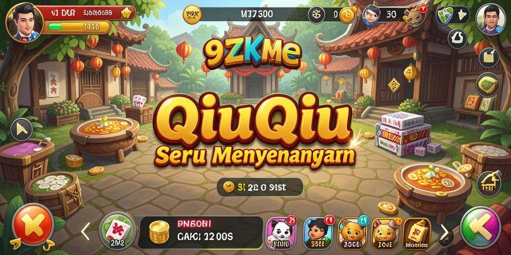 Screenshot gameplay 9ZK menampilkan momen seru saat bermain QiuQiu.