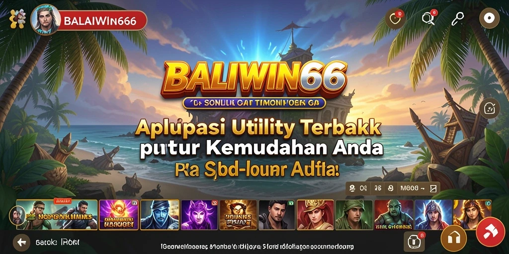 Screenshot utama BALIWIN66 menampilkan fitur-fitur Utility yang bermanfaat.