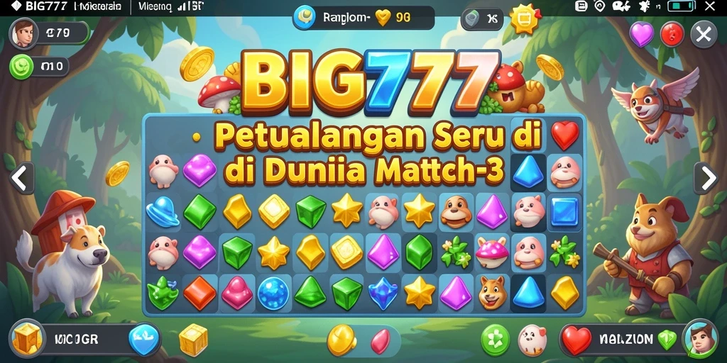 Tangkapan layar gameplay <strong>BIG777</strong> yang menampilkan aksi mencocokkan permata.