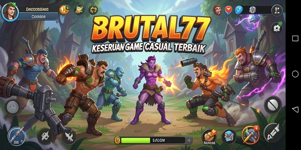 Tampilan gameplay santai dan mengasyikkan dari BRUTAL77.