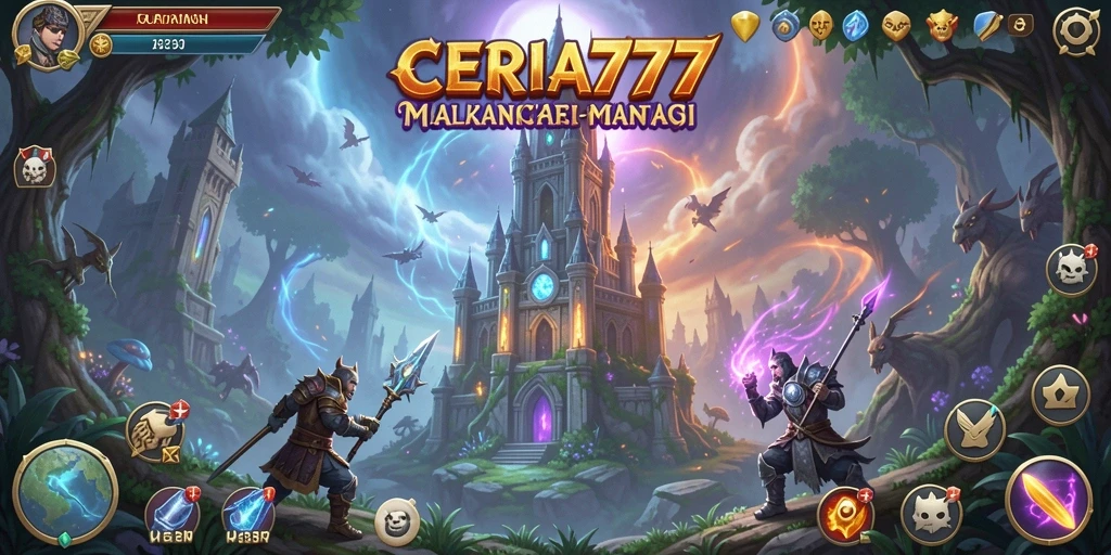 Screenshot CERIA777 menampilkan aksi seru dalam pertahanan menara.
