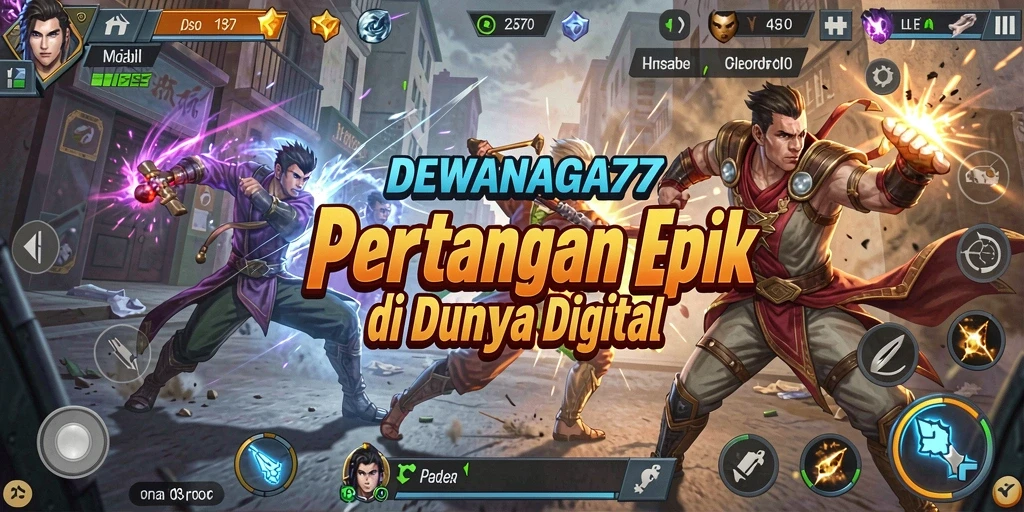 Screenshot gameplay DEWANAGA77 menampilkan pertarungan seru yang mengesankan.