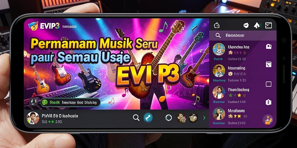 Tampilan gameplay EVIP3 yang menampilkan interaksi musik yang seru.
