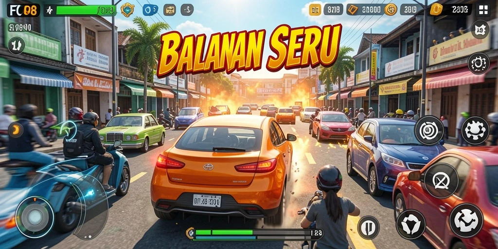 Screenshot gameplay FO8 menampilkan balapan yang mendebarkan dan grafis yang menawan.