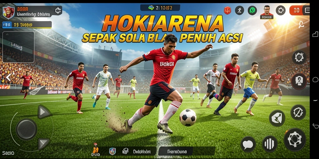 Tampilan gameplay HOKIARENA yang mendebarkan dan penuh aksi sepak bola.