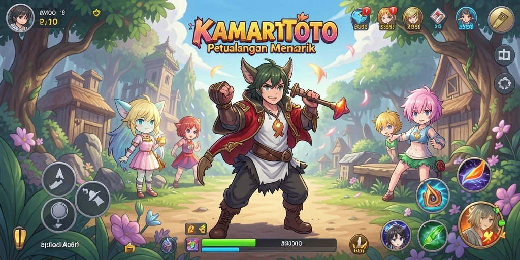 Screenshot gameplay KAMARTOTO menunjukkan aksi seru di dunia anime.