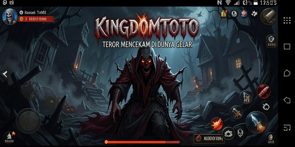 Screenshot KINGDOMTOTO yang menunjukkan aksi seram dalam gameplay.