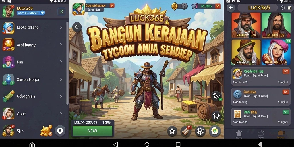 Screenshot gameplay LUCK365 menampilkan suasana bisnis yang dinamis.
