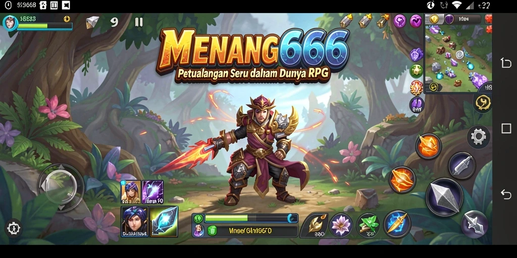 Tangkapan layar MENANG666 menampilkan aksi pertarungan spektakuler dalam game RPG.