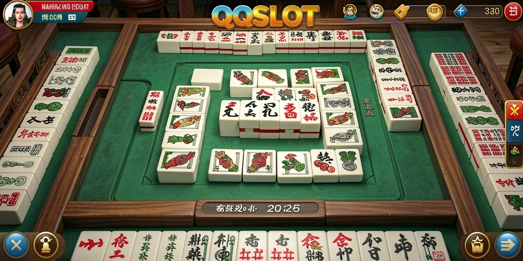 Tampilan menarik dari gameplay <strong>QQSLOT</strong> Mahjong.
