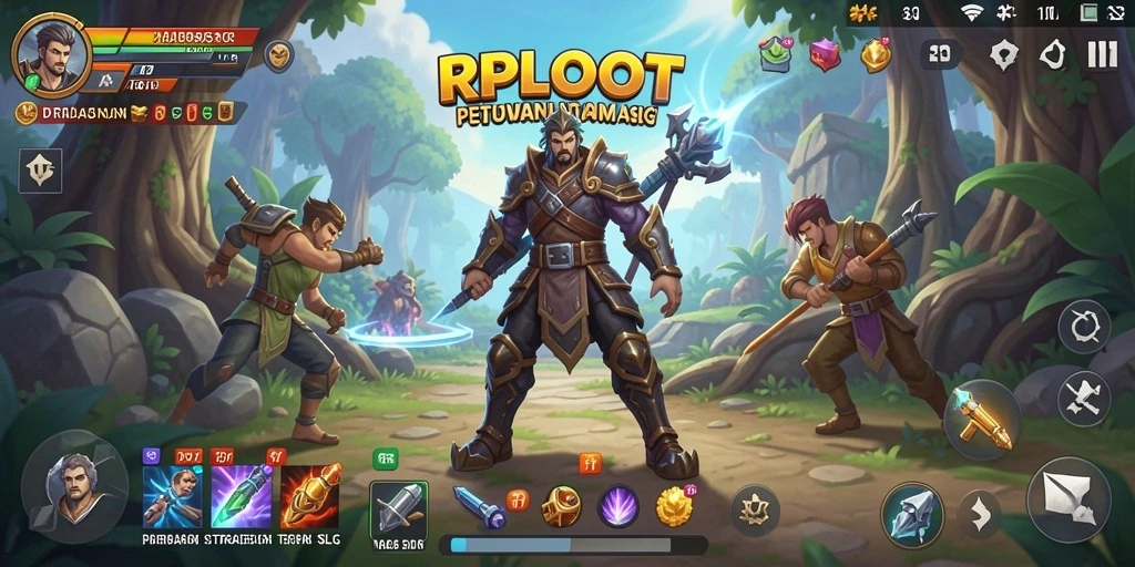Screenshot gameplay RPLOOT menampilkan pertempuran strategis yang seru.