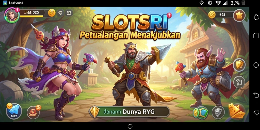 Screenshot SLOTSRI menunjukkan aksi seru dalam gameplay RPG.