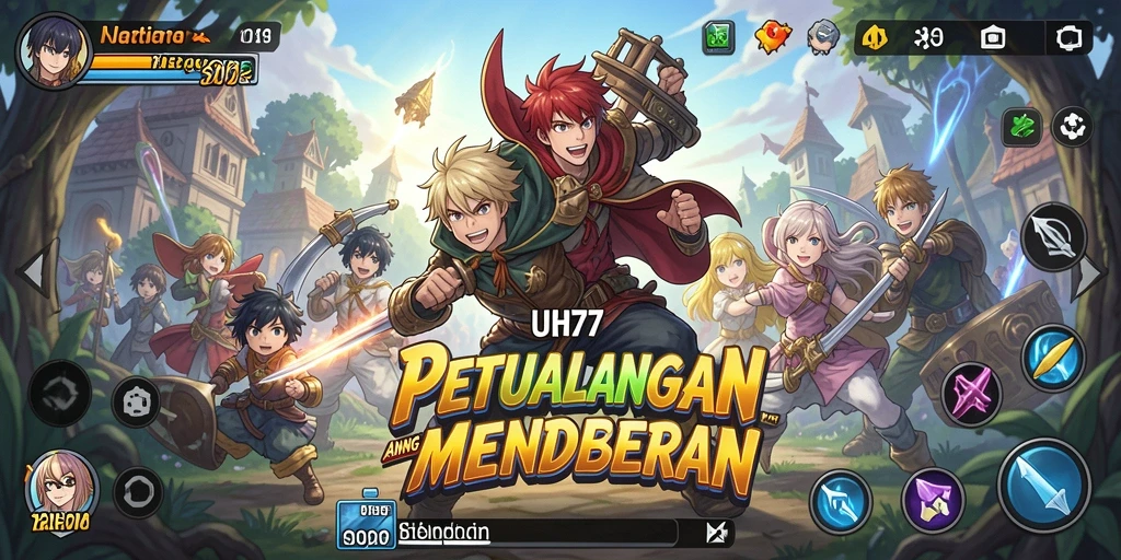 Tangkapan layar UH77 menampilkan aksi gameplay karakter Anime yang mendebarkan.